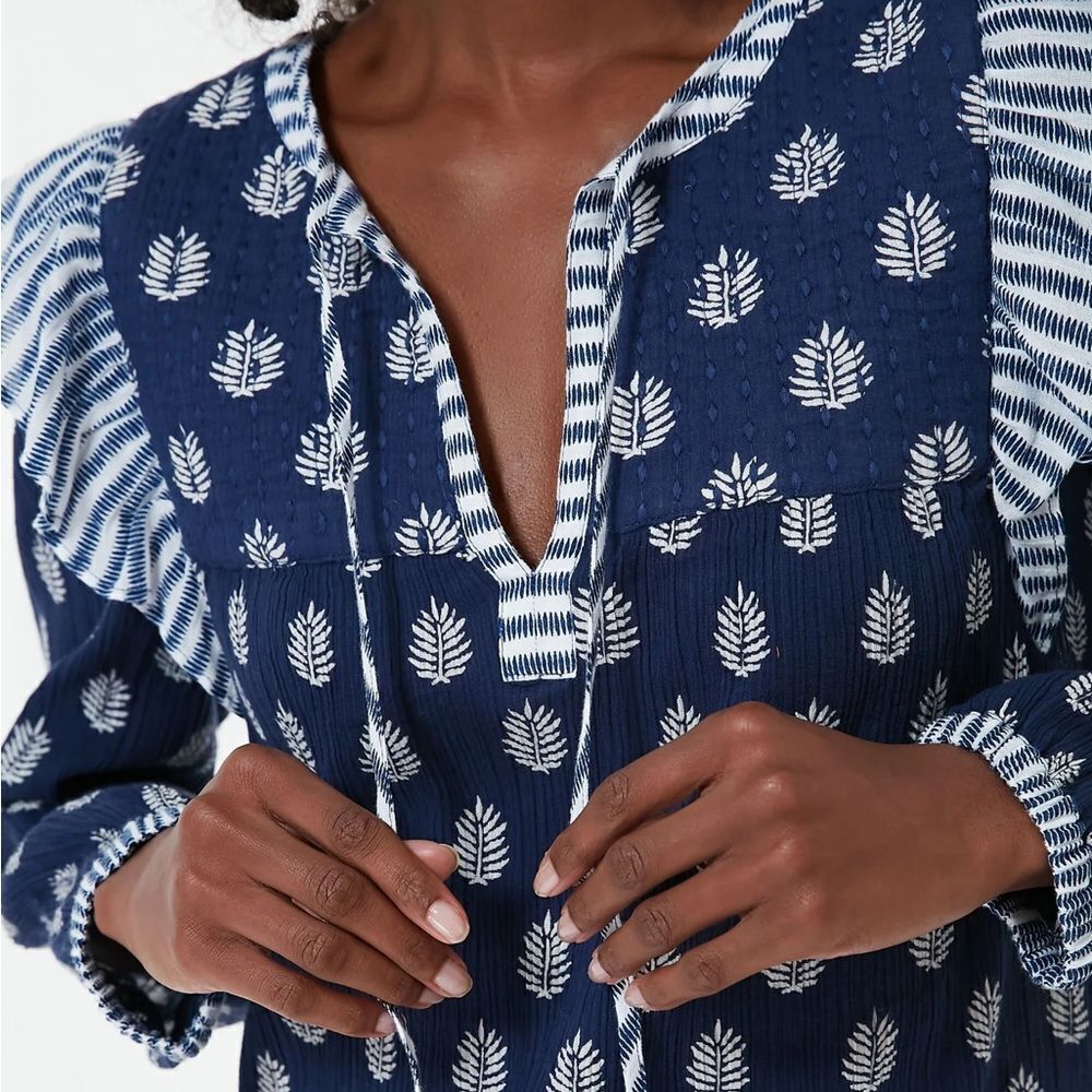 VINEYARD VINES NWT Deep Bay Fleur De Leaf Quilted Top 2X - Picture 3 of 13